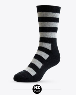 sock possum merino cushion sole wms stripe blk